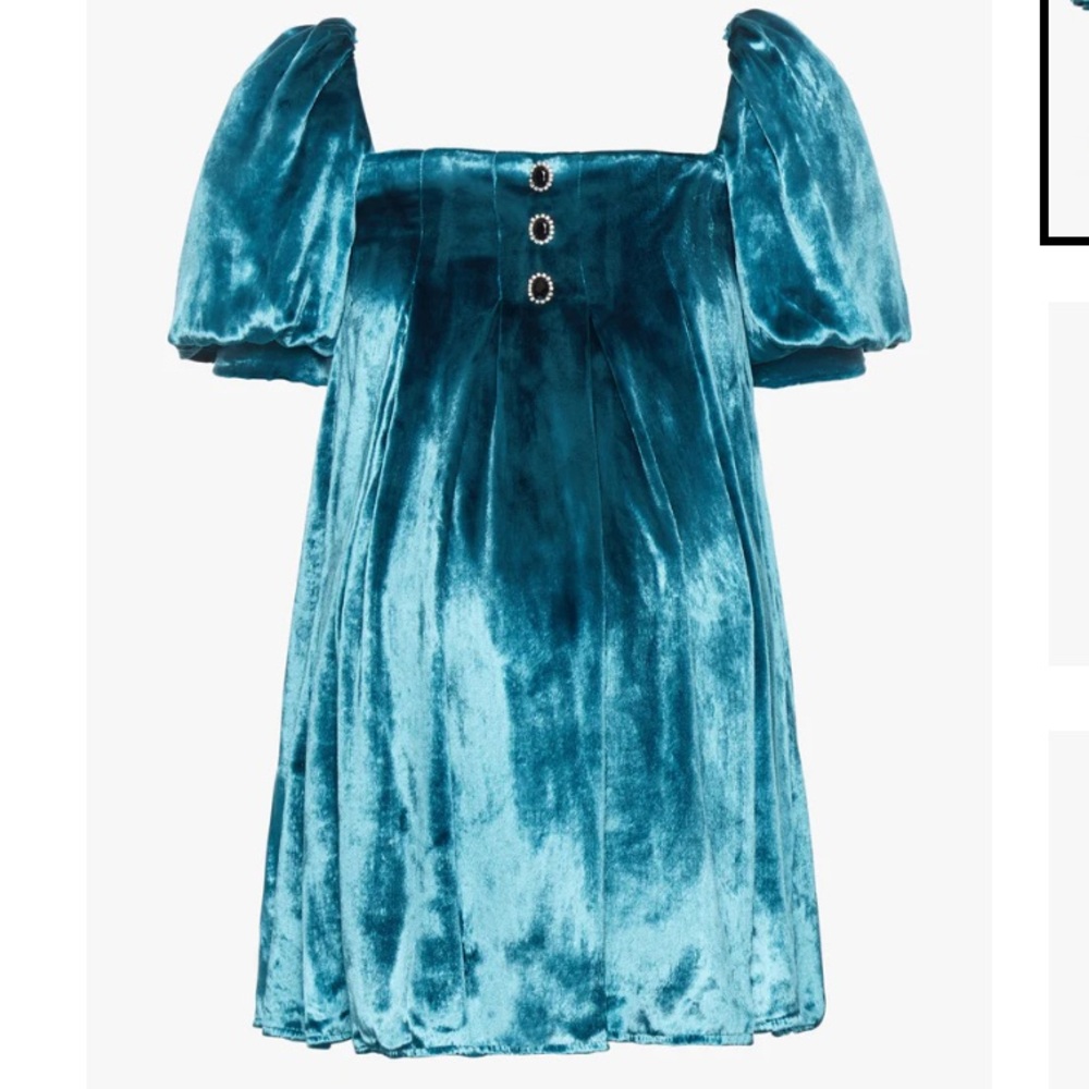 Bianca Balti THE SUNSET DRESS in TURQUOISE-VELVET